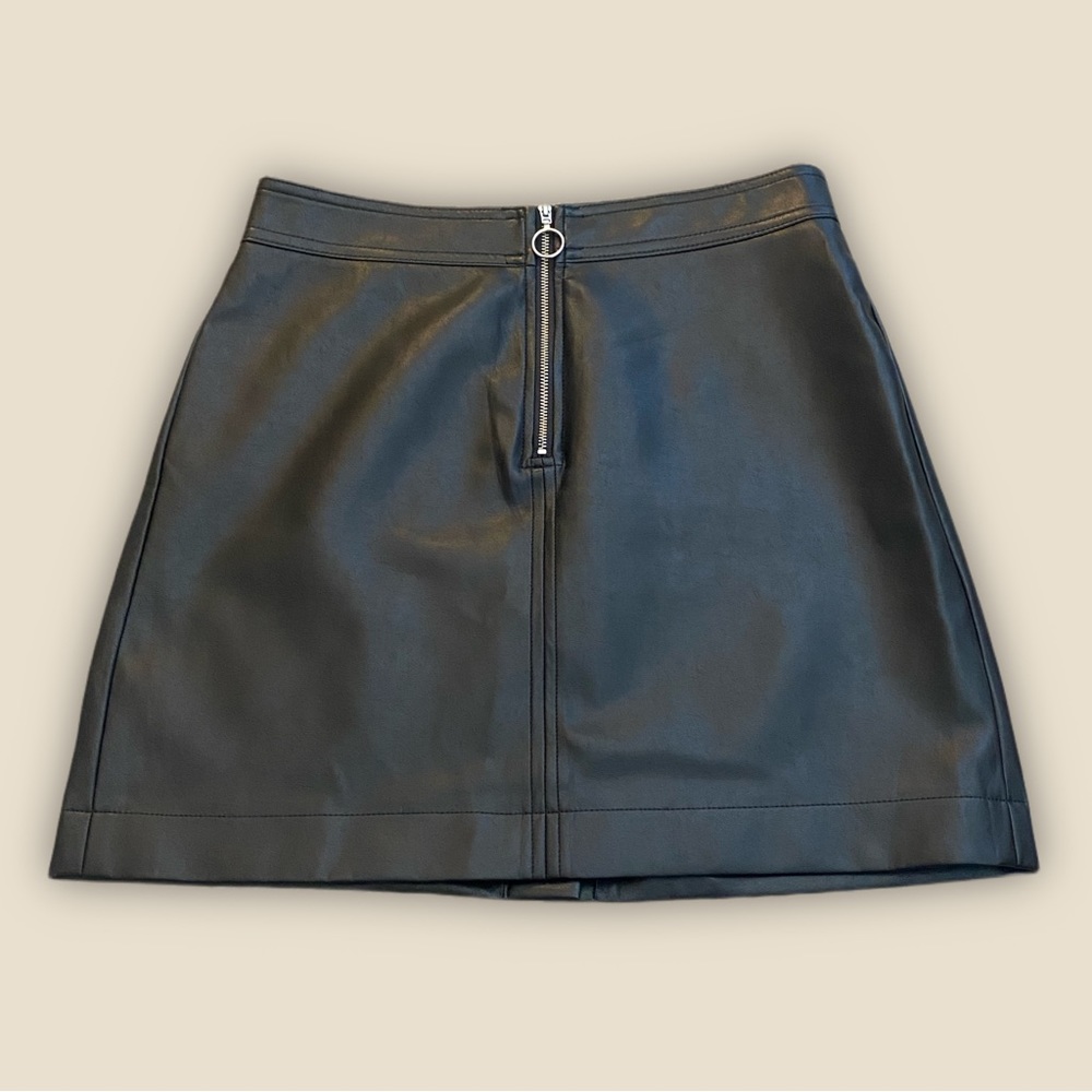 Wilfred Free Black Vegan Leather Zip Mini Skirt